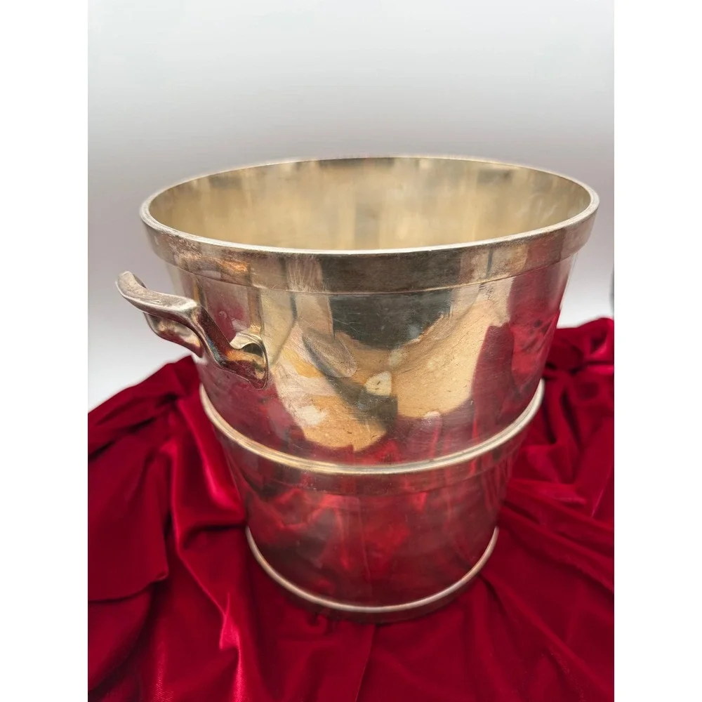 Antique DW Haber & Son NY Silver Soldered Champagne Bucket Wine Chiller